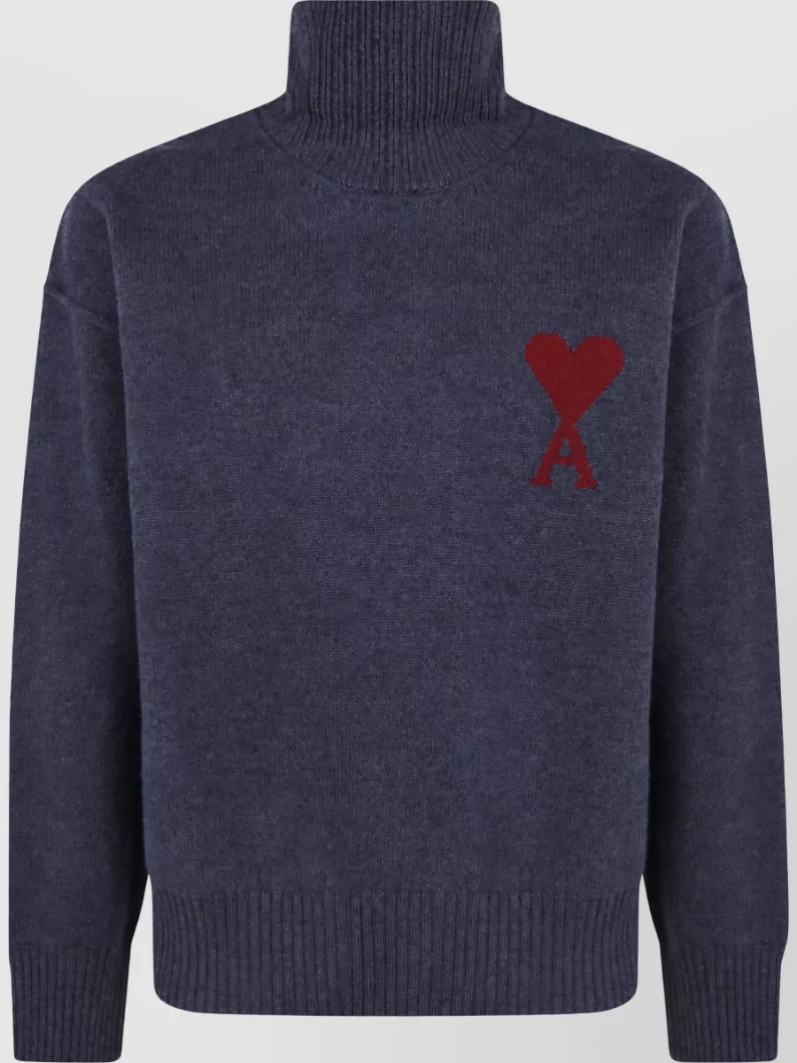 Ami Paris wool funnel neck sweater