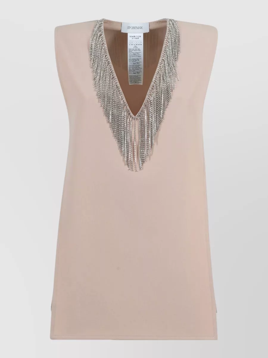 Sportmax sleeveless rhinestone top
