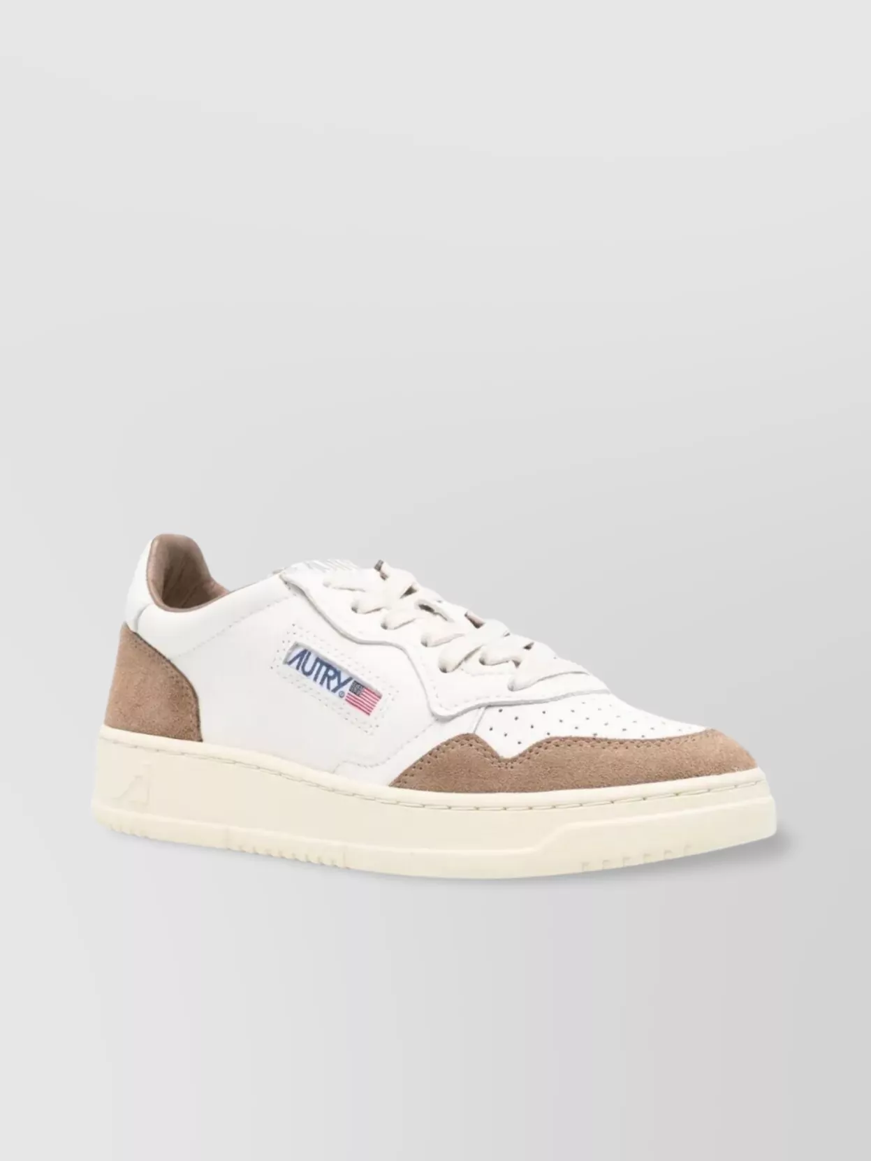 Autry Medalist Low Suede-trimmed Leather Sneakers