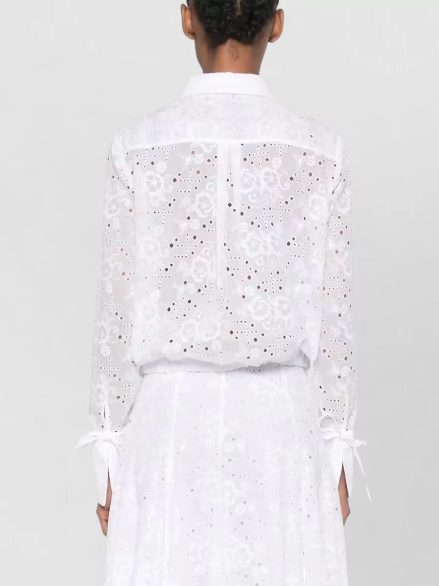 Tory Burch Cotton Broderie Anglaise Long-Sleeve Shirt
