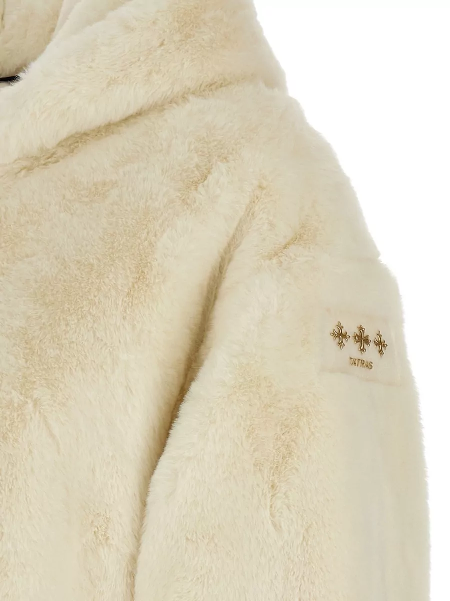 Tatras Plush Hooded Faux Fur Coat