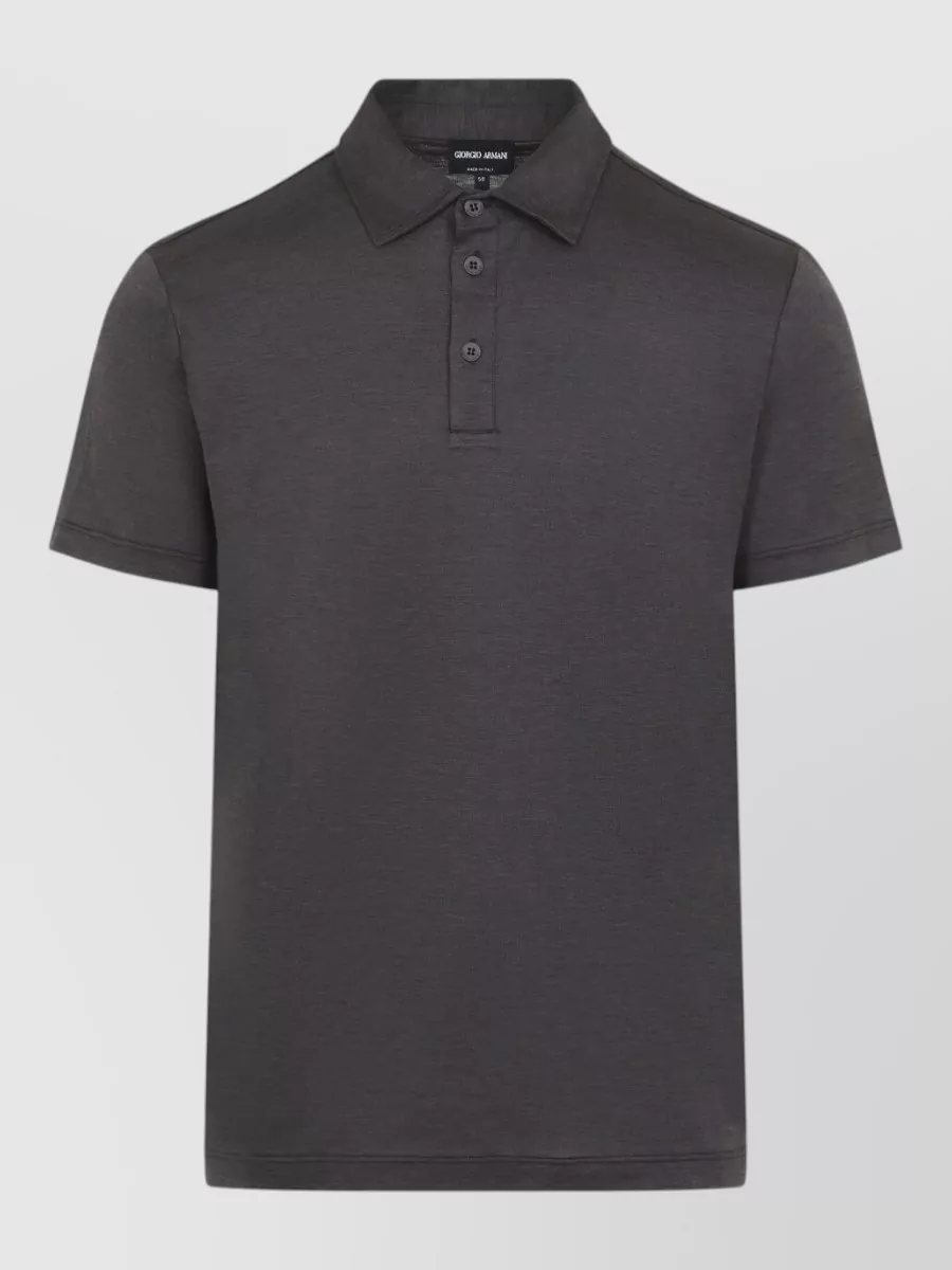 Giorgio Armani silk cotton short-sleeve polo shirt