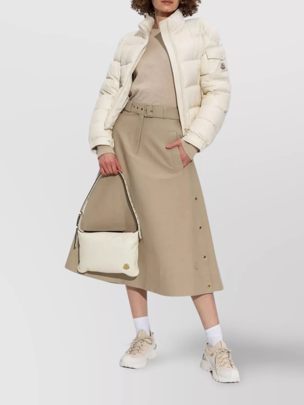 Moncler High Collar Quilted Jacket And Pockets