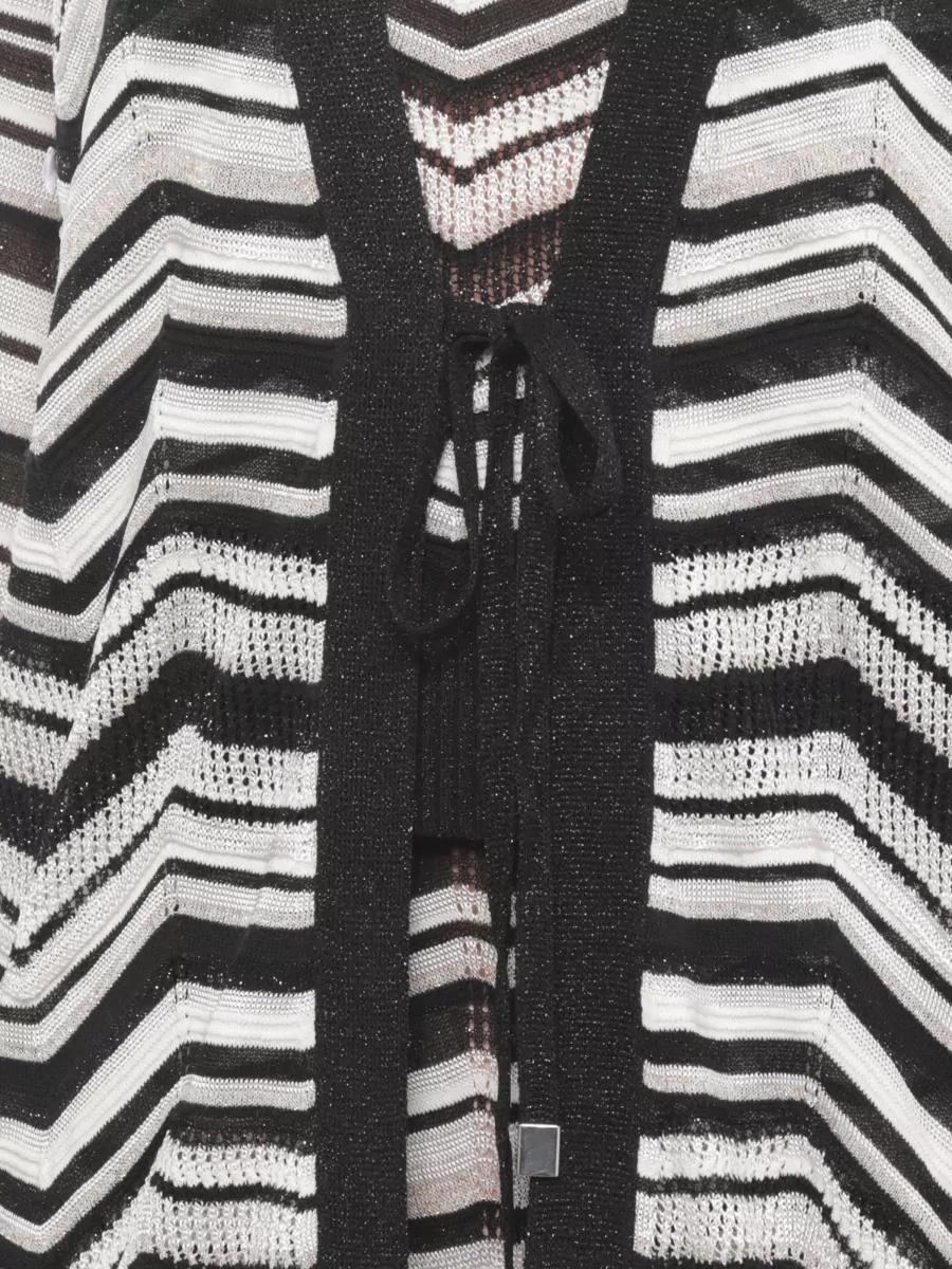 D.exterior Geometric Lurex Long Cardigan