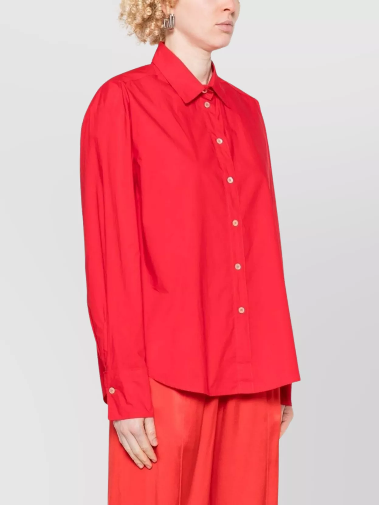 Forte Forte Pleated Collared Cotton Shirt With Long Sleeves