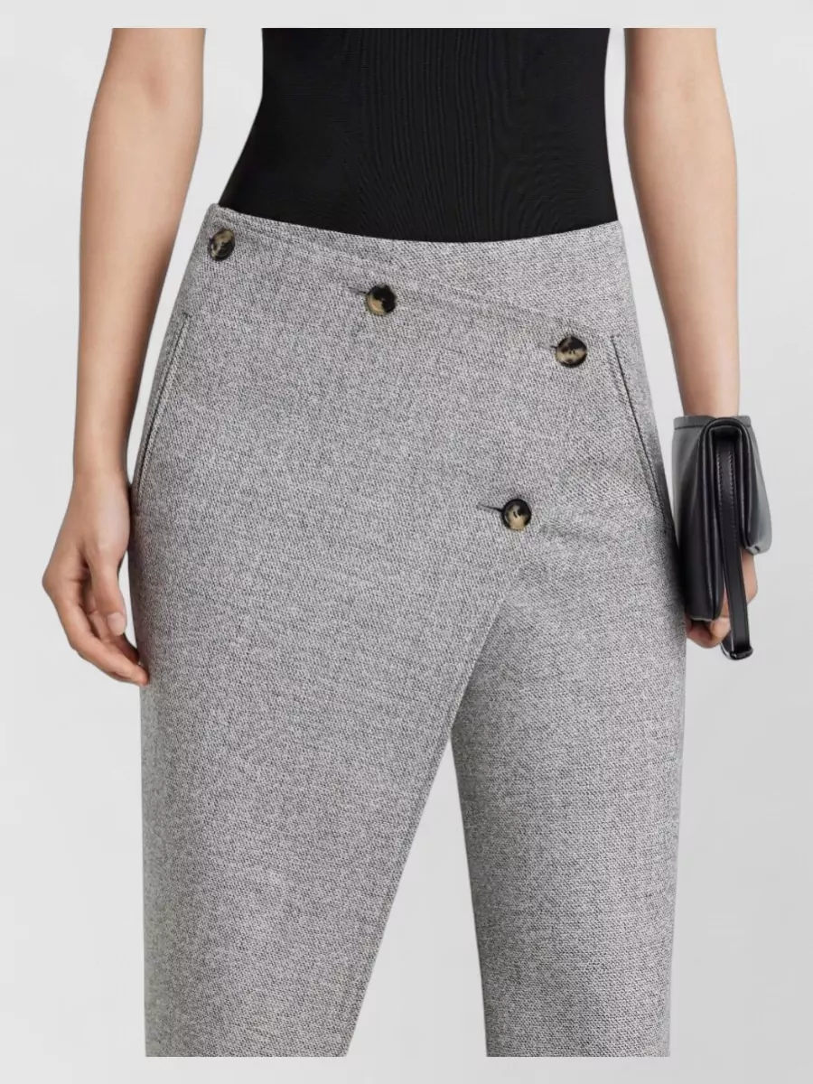 Courrèges High Waist Wide Leg Wool Trousers