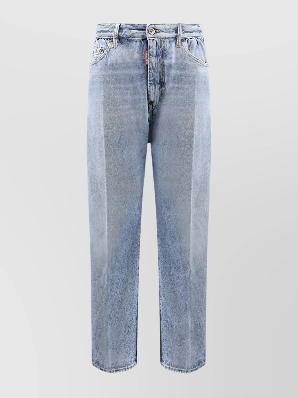Dsquared2 Faded Wash Five-pocket Belt Loop Trousers In Blue