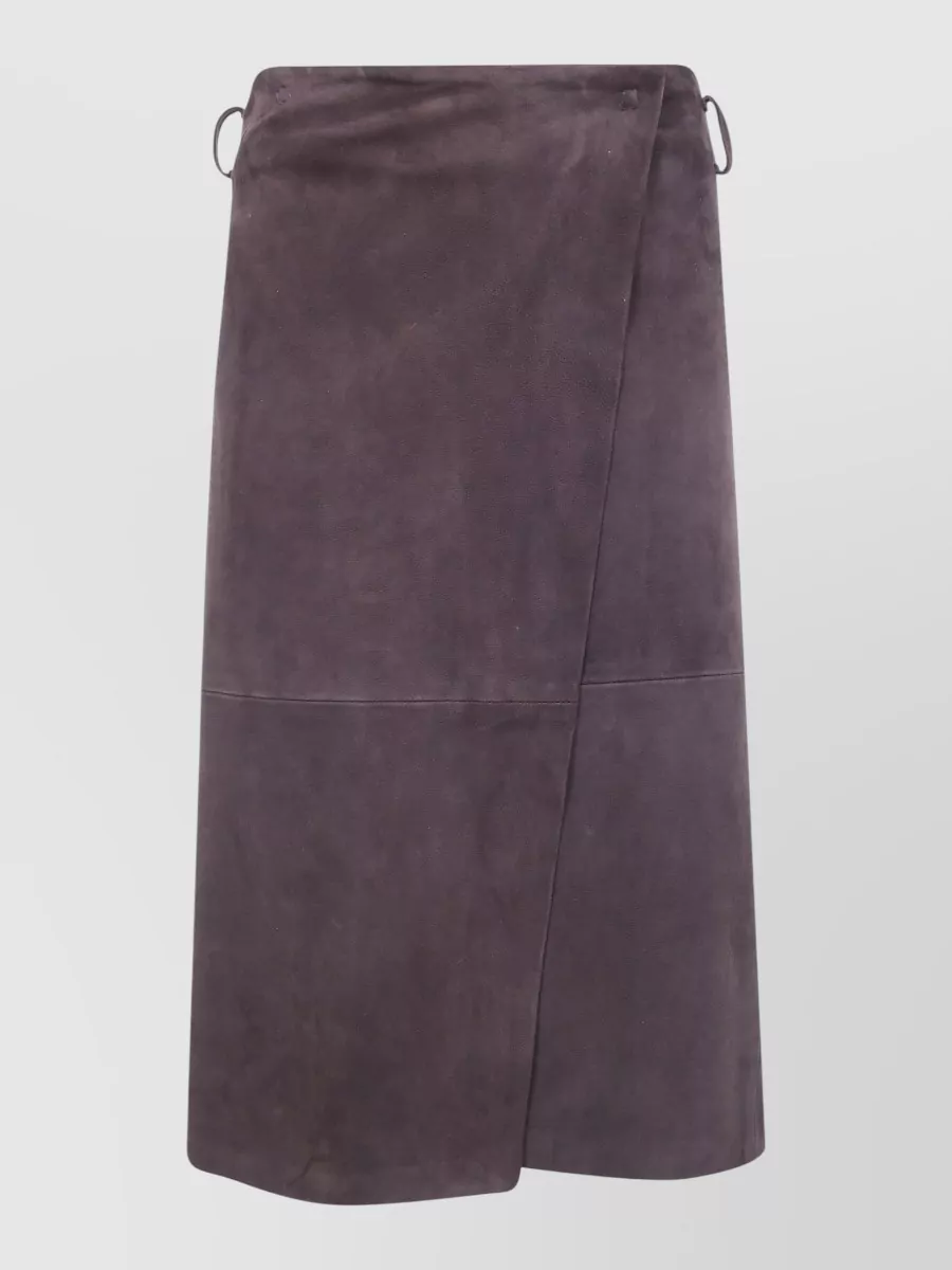 Semicouture Leather wrap skirt