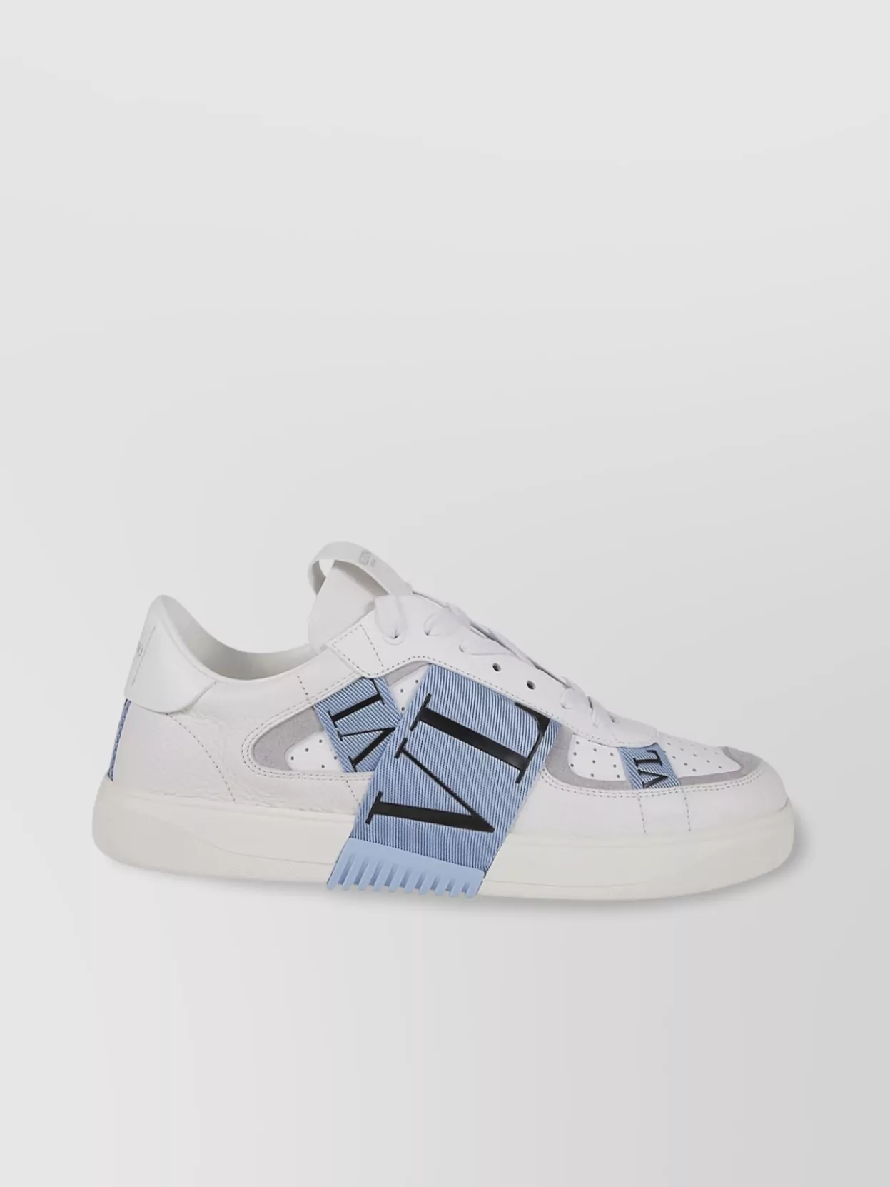Shop Valentino Perforated Low-top Sneakers With Rubber Sole