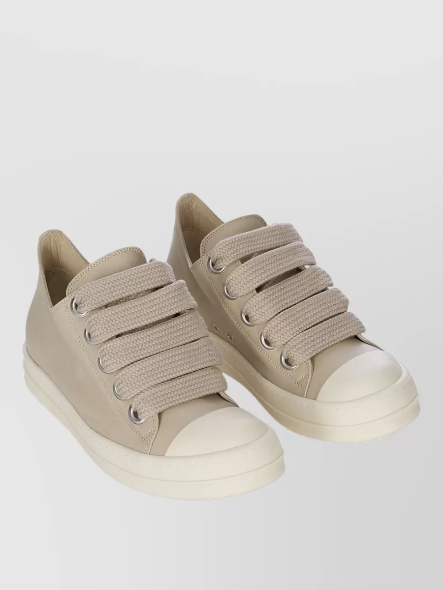 Rick Owens Leather Low-Top Sneakers