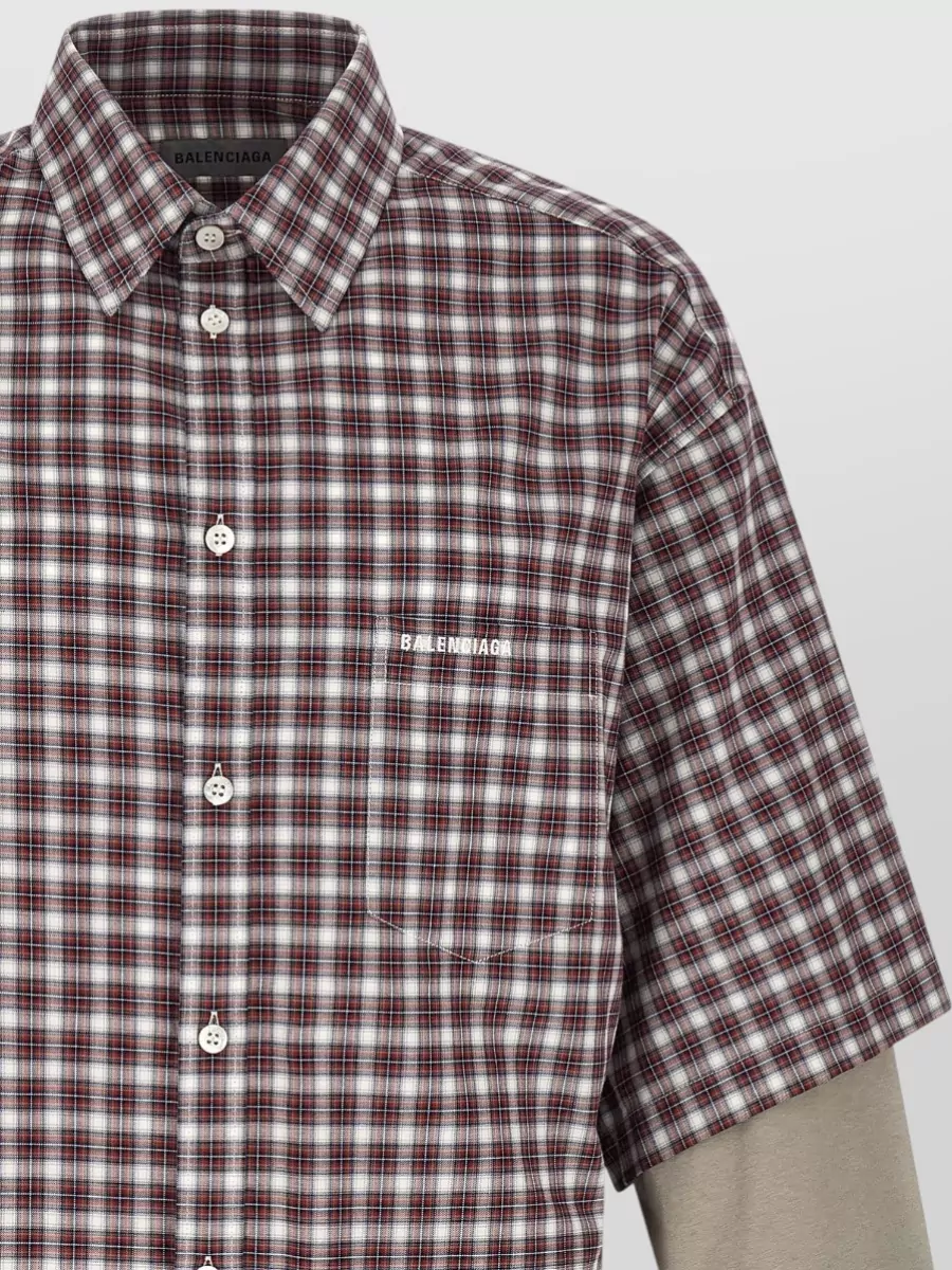 Balenciaga Checked Cotton Long-Sleeve Shirt