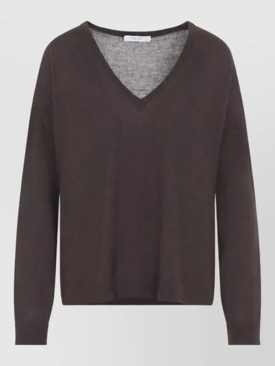Co cashmere ribbed v-neck sweater