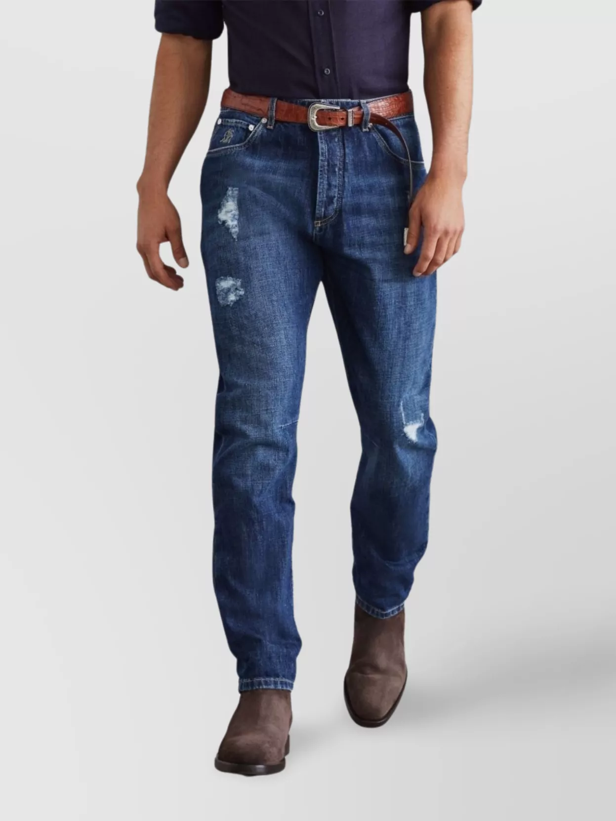 Brunello Cucinelli Distressed Denim Jeans Tears