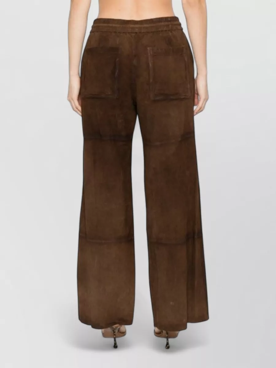 Parosh Suede Wide-Leg Trousers
