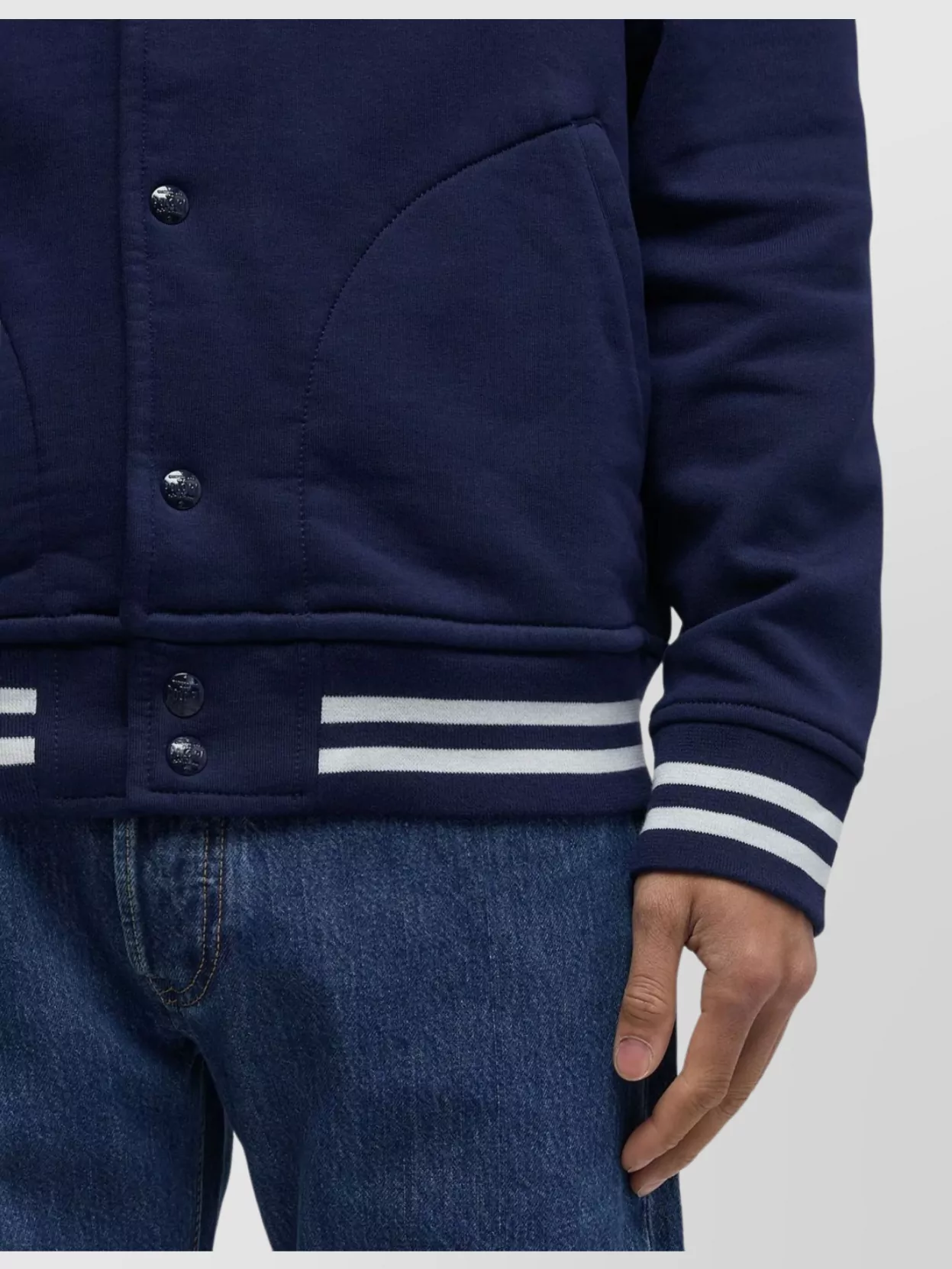 Ralph Lauren Striped Detail Cotton Sweatshirt Pockets