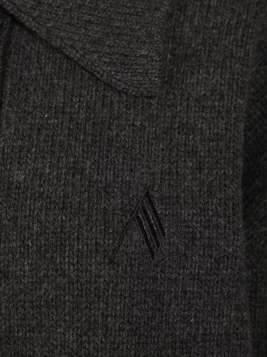The Attico Cashmere Wool Asymmetric Ribbed Long-Sleeve Cardigan