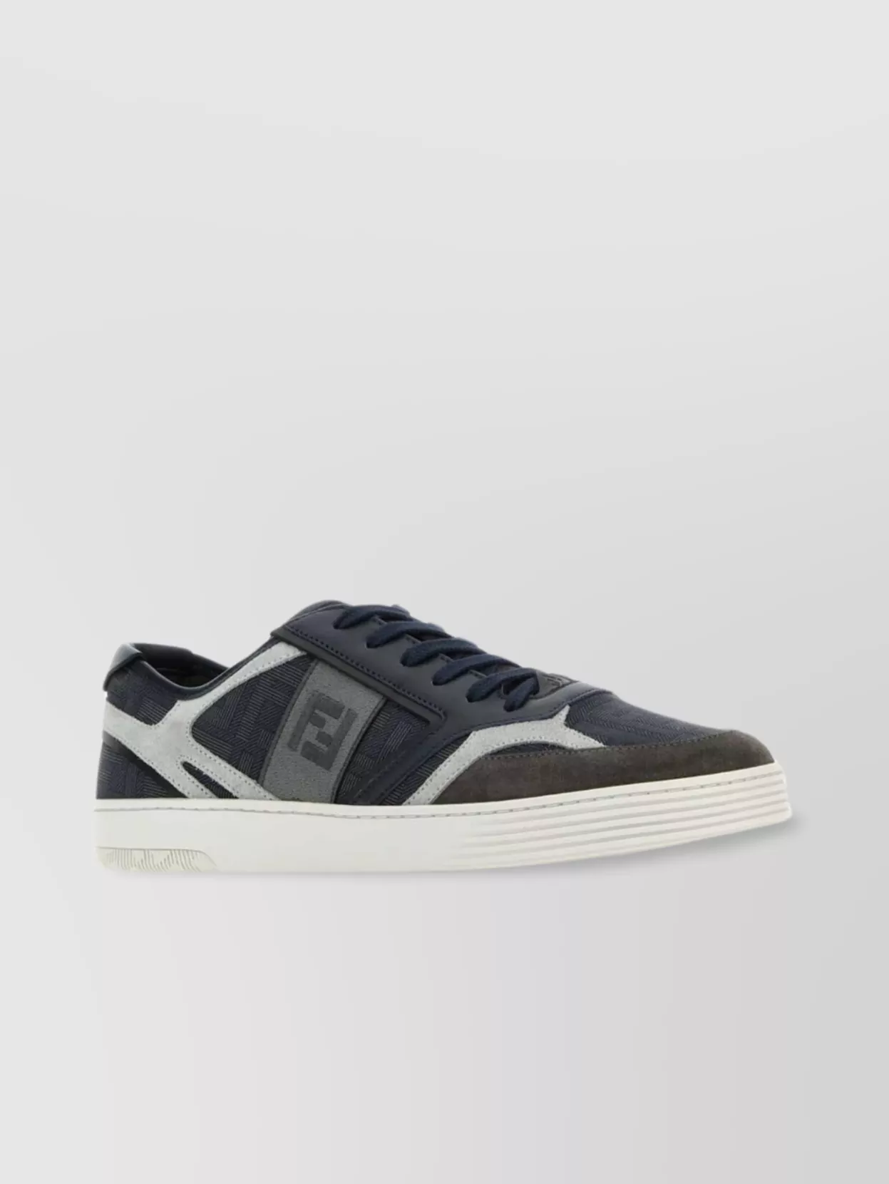 Shop Fendi Step Sneakers In Fabric And Leather