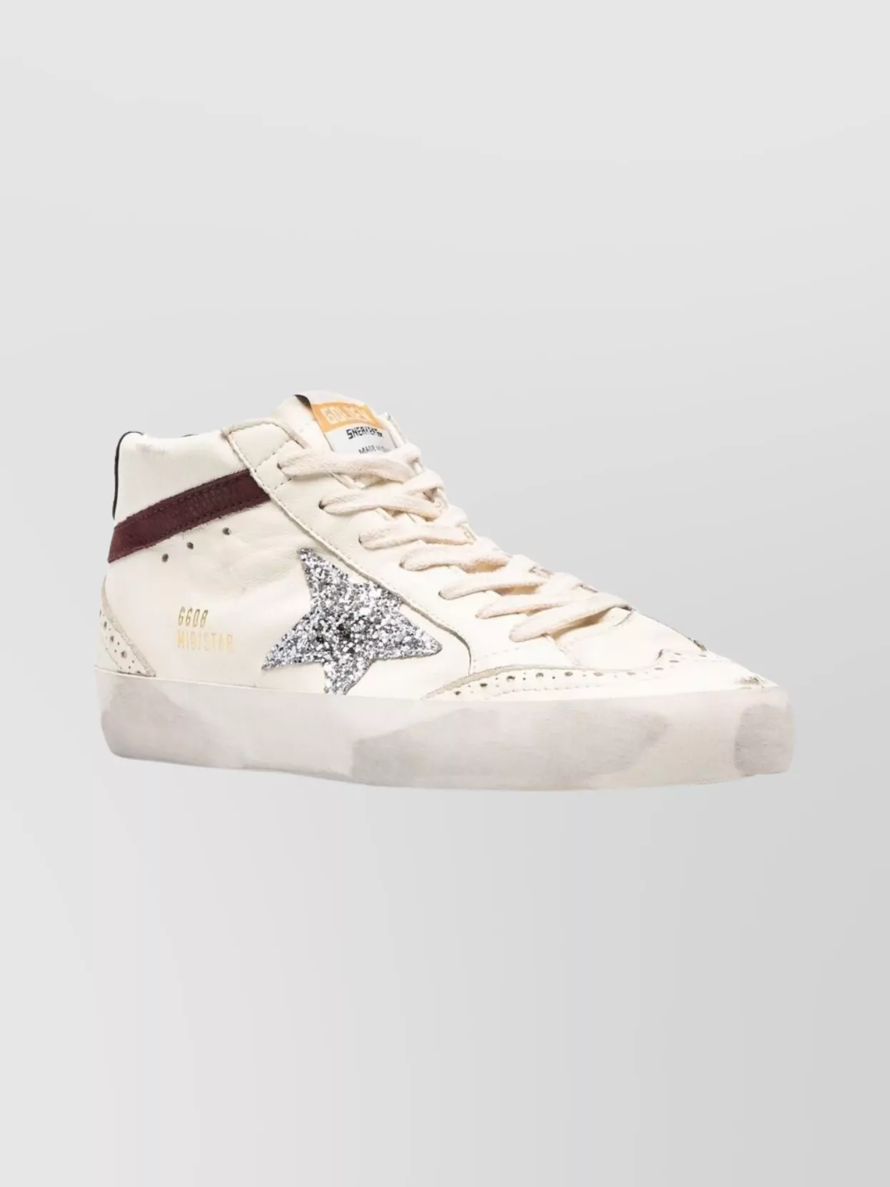 Golden Goose Low Top Sneakers With Glitter Star And Perforations