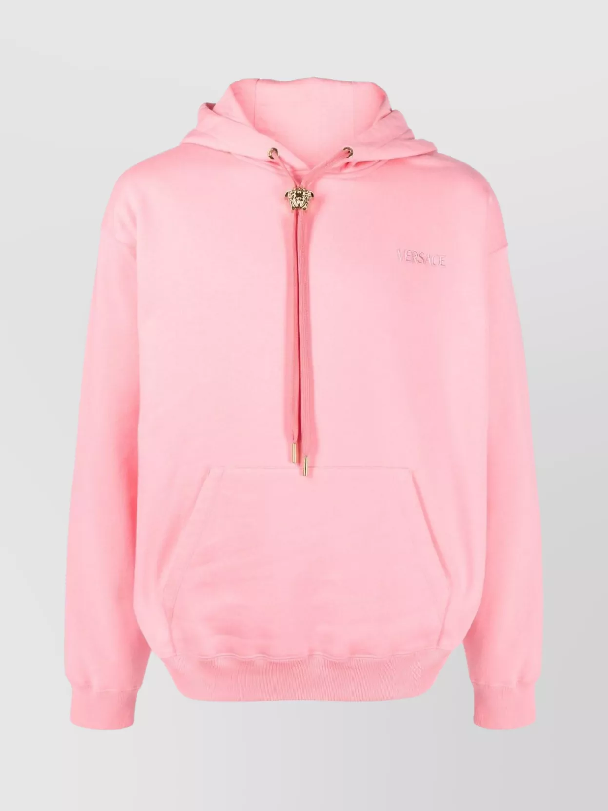 Shop Versace Hooded Sweater With Pouch Pocket In Pastel
