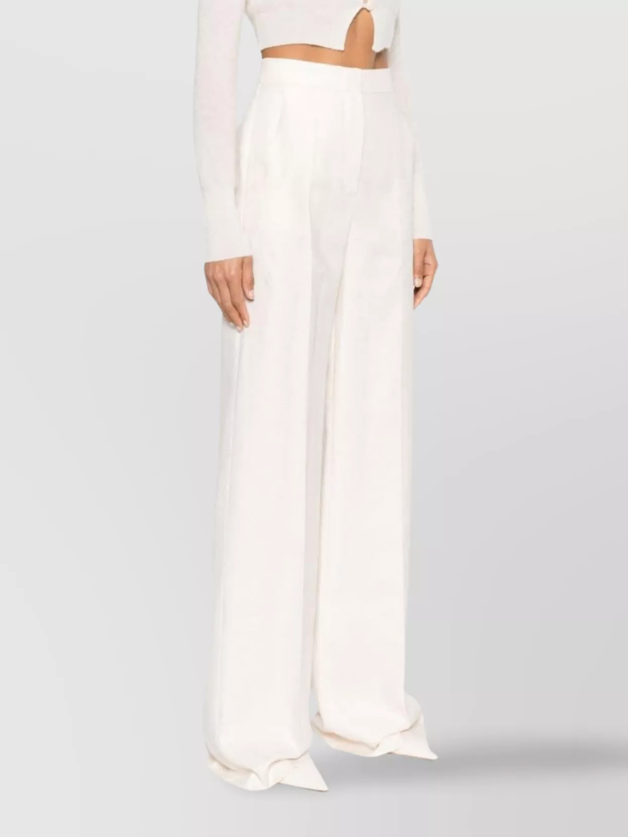 Max Mara Linen High-Waisted Trousers Wide Leg