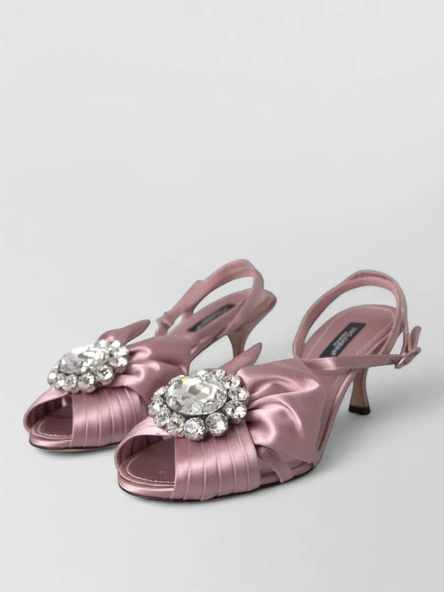 Dolce&Gabbana silk crystal-embellished sandals