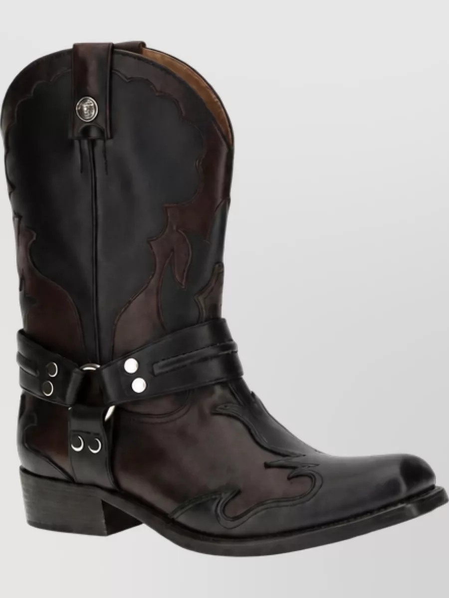 Versace Calf Leather Western Boots