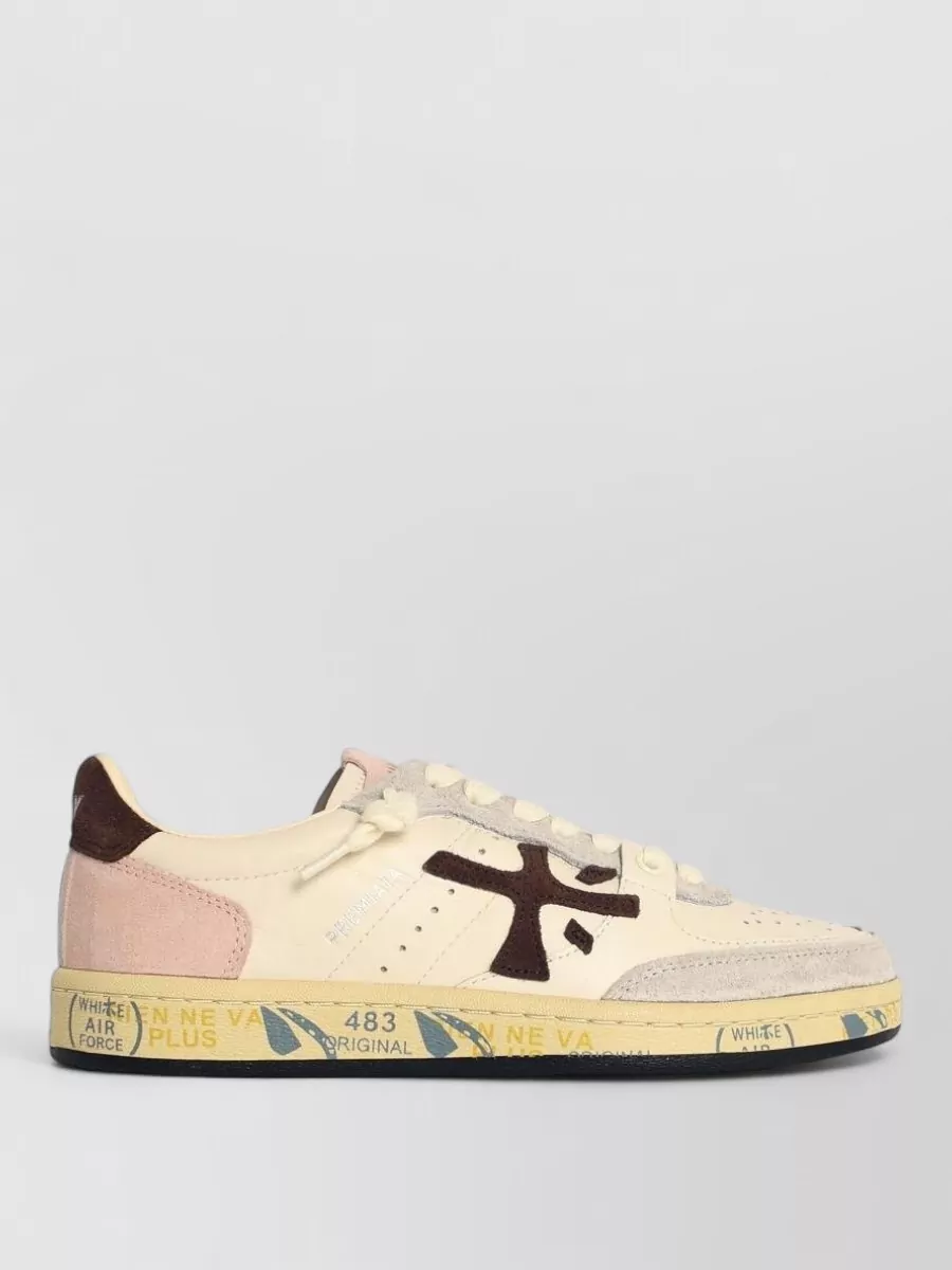Premiata Basket Clad Low Top Leather Sneakers