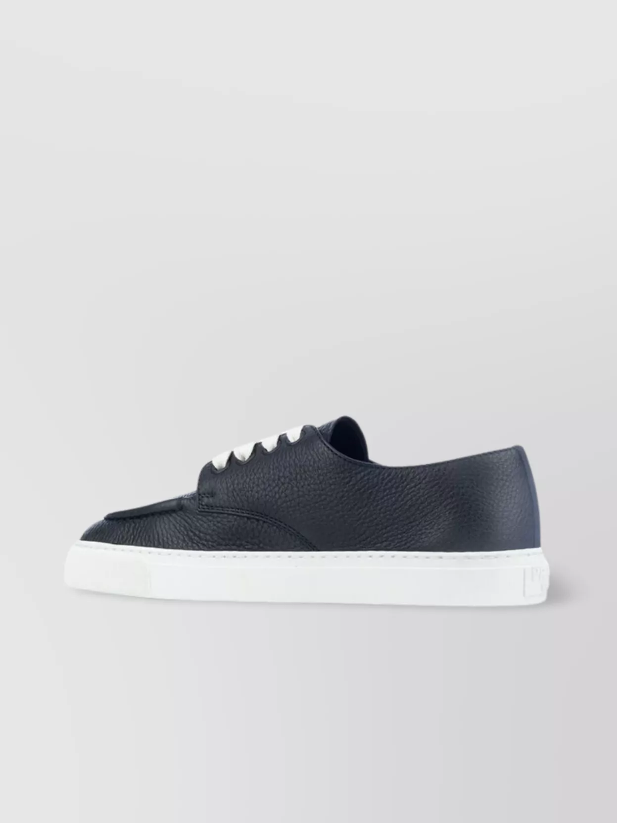 Prada Low Profile Round Toe Sneakers With Textured Finish In Blue