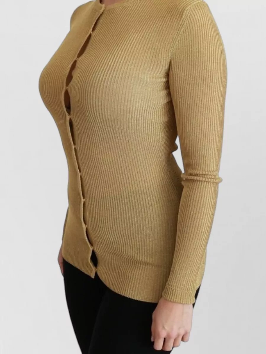 Dolce&Gabbana Metallic Ribbed Slim-Fit Long-Sleeve Cardigan