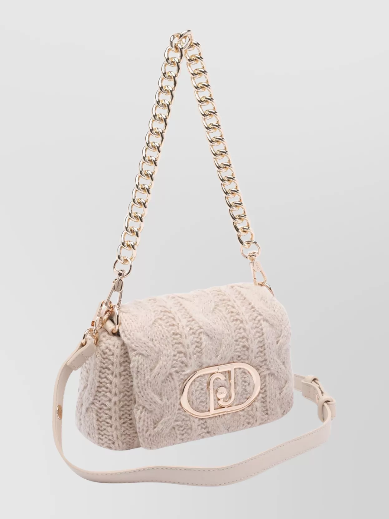 Liu •jo Crossbody Bag With Chain And Knit Texture