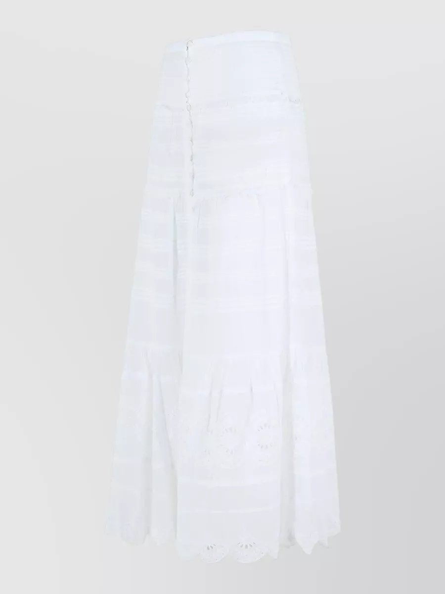 Isabel Marant Étoile Paoline Cotton Skirt High Waist Midi In White