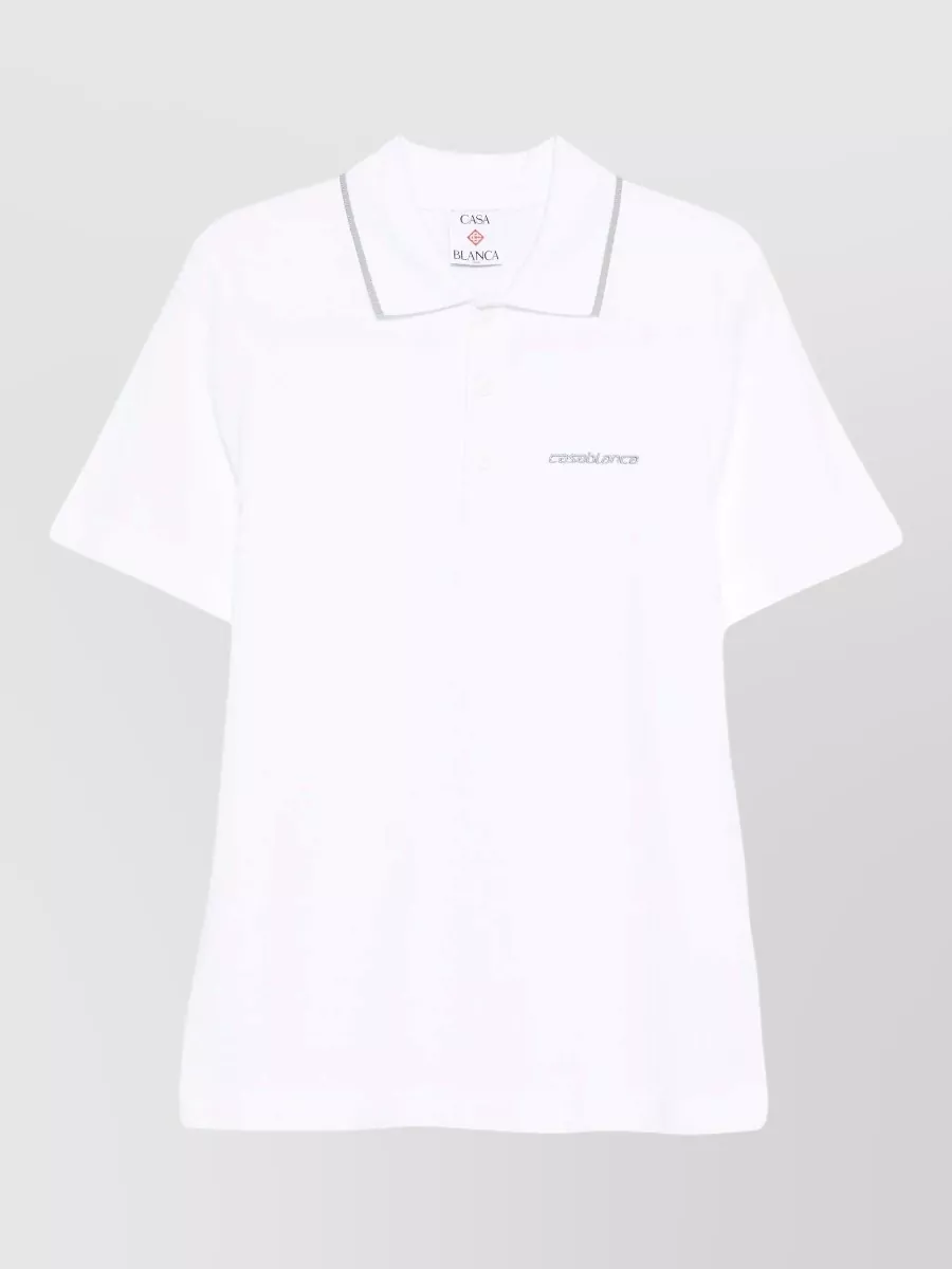 Casablanca Piqué Short-Sleeve Polo Shirt