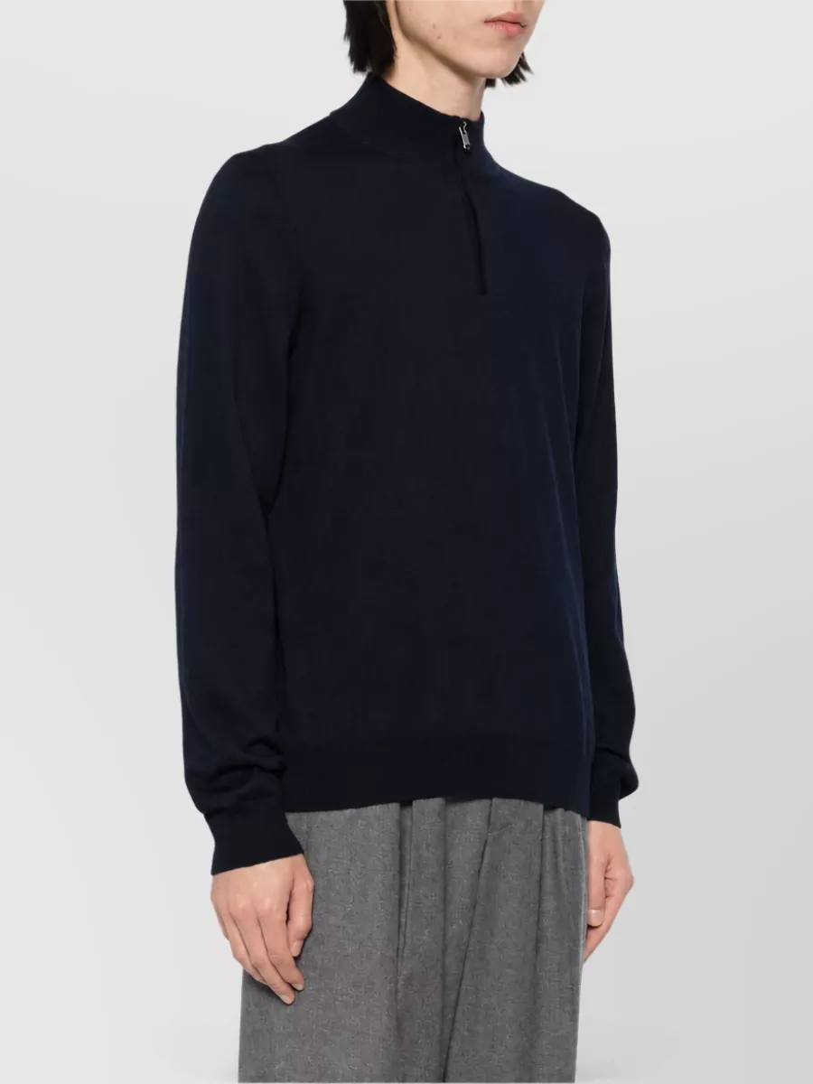 Boss Virgin Wool Zip-Collar Tank Top