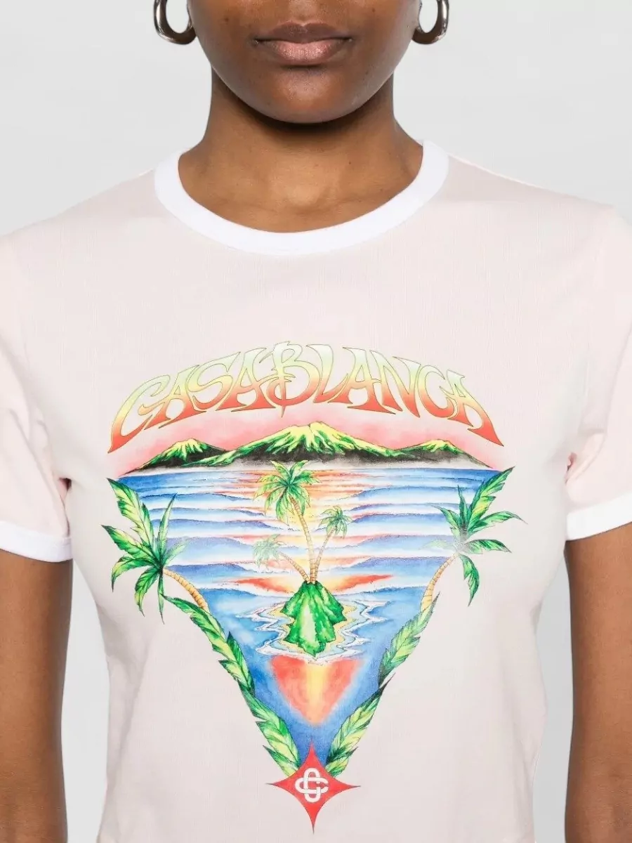 Casablanca Triangle Graphic Crop Baby T-Shirt Top