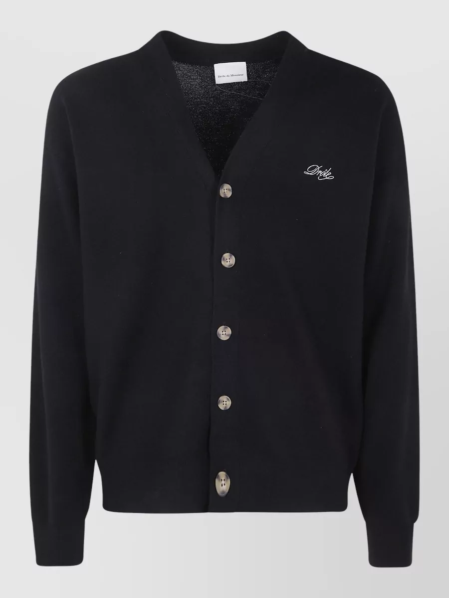 Drôle De Monsieur merino wool cardigan