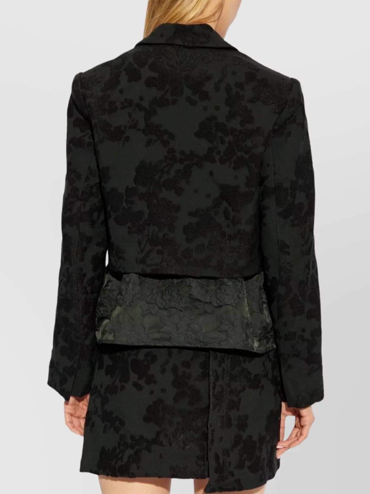Ganni Floral Embroidered Cropped Blazer