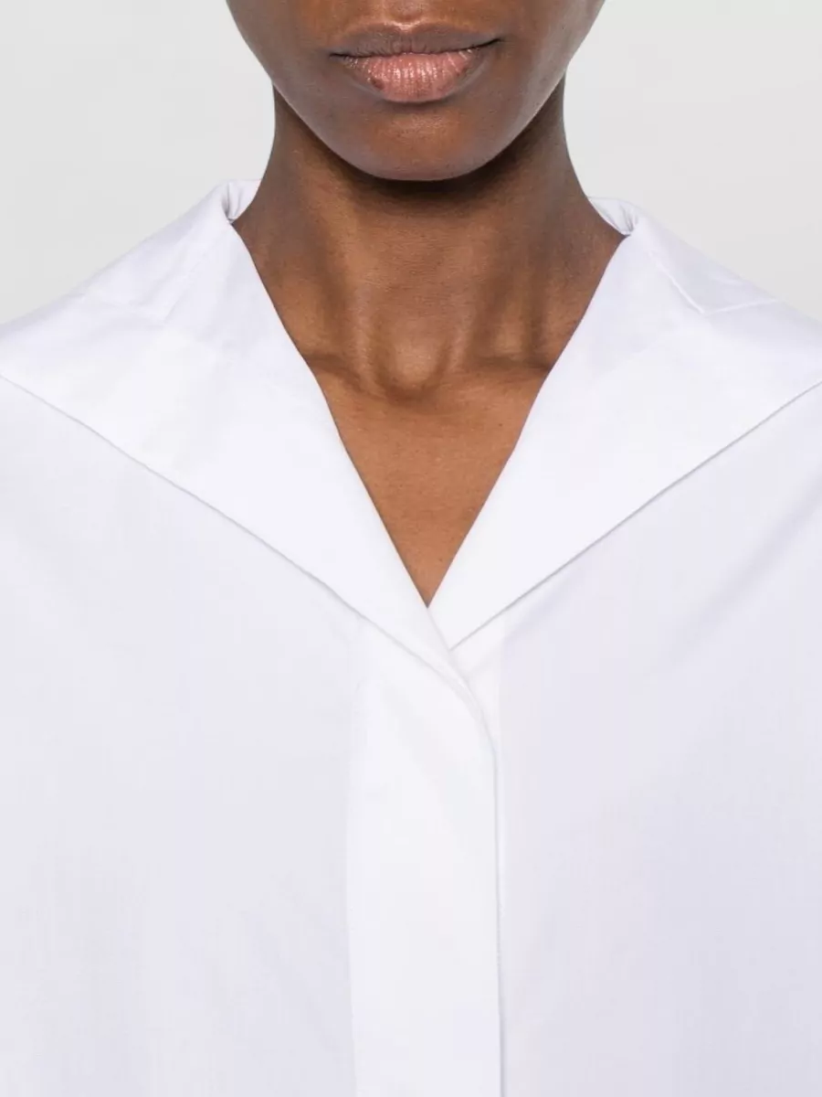 Totême Cotton Shirt Long Sleeves Curved Hem
