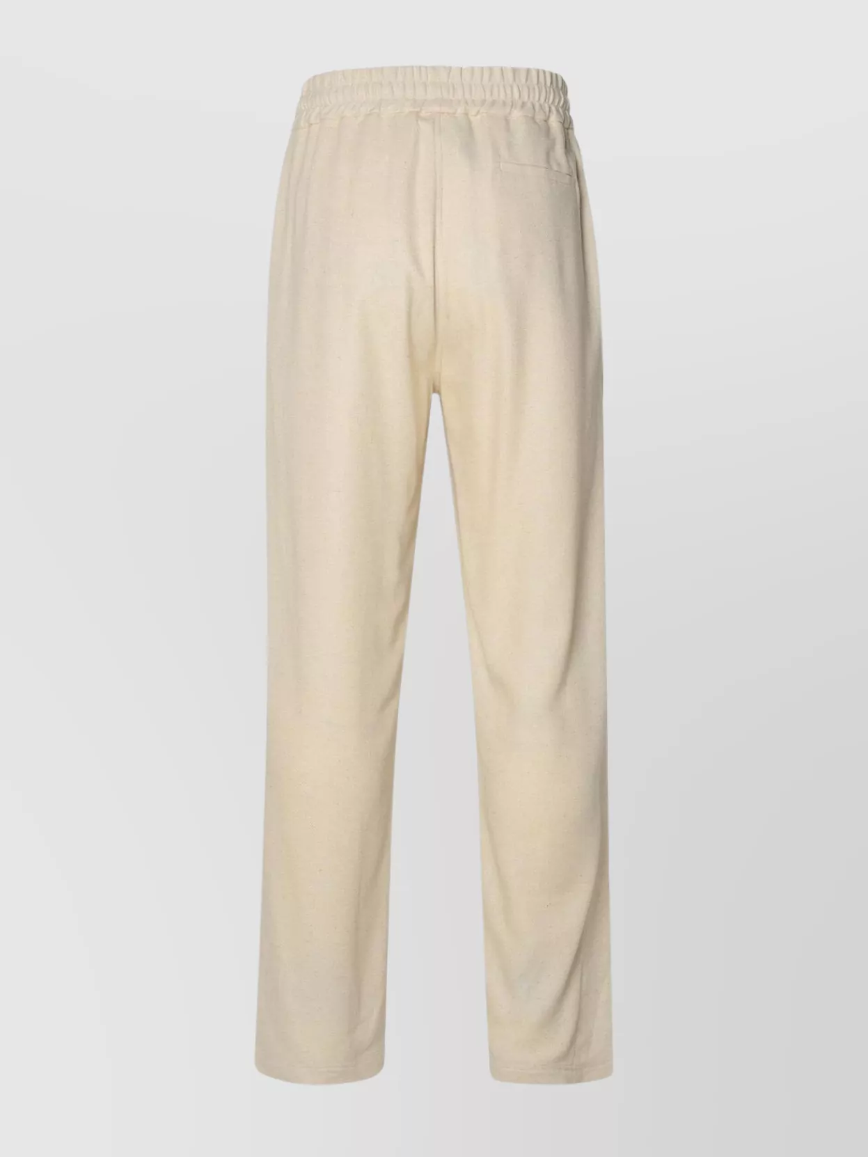 Shop Gcds Linen Blend Trousers Featuring Elastic Waistband