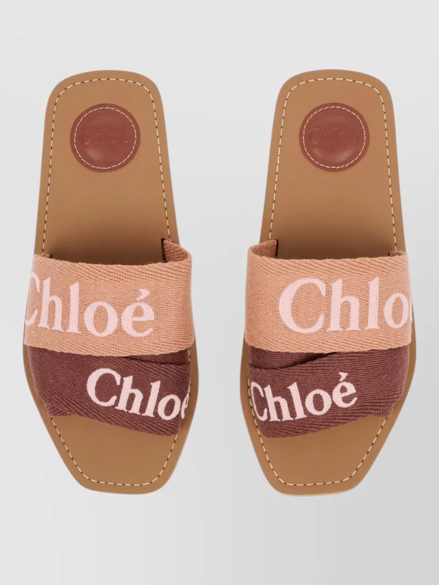 Chloé Linen Slides