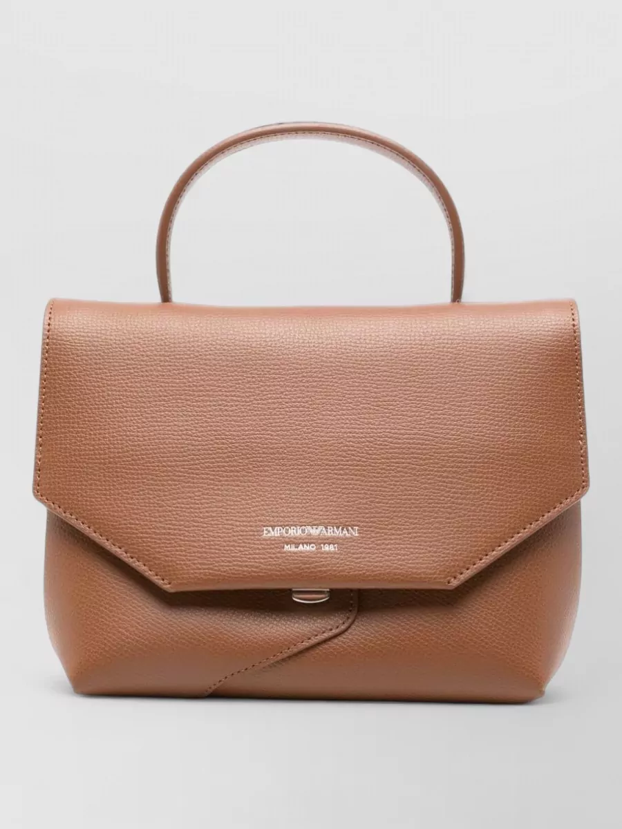 Emporio Armani grained leather logo-print shoulder bag