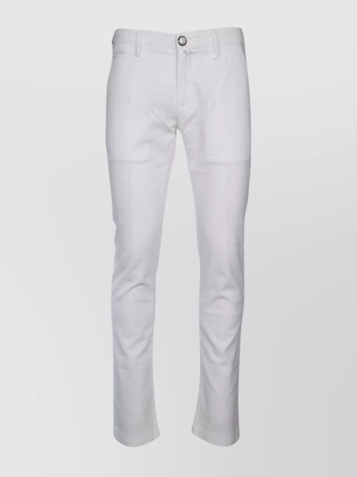 Jacob Cohen Tailored Trousers With Back Pockets And Belt Loops In White