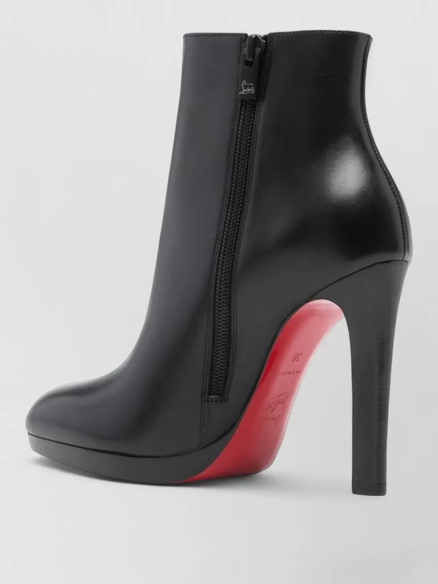 Christian Louboutin Fannylove Ankle Leather Boots Smooth Sole In Black