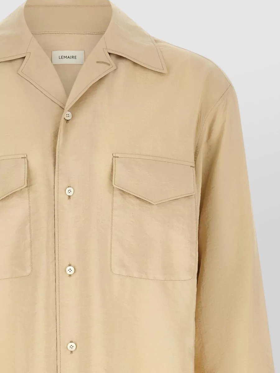 Lemaire Silk Convertible Collar Shirt