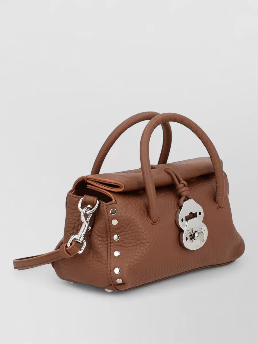 Zanellato Small Textured Leather Shoulder Bag In Brown