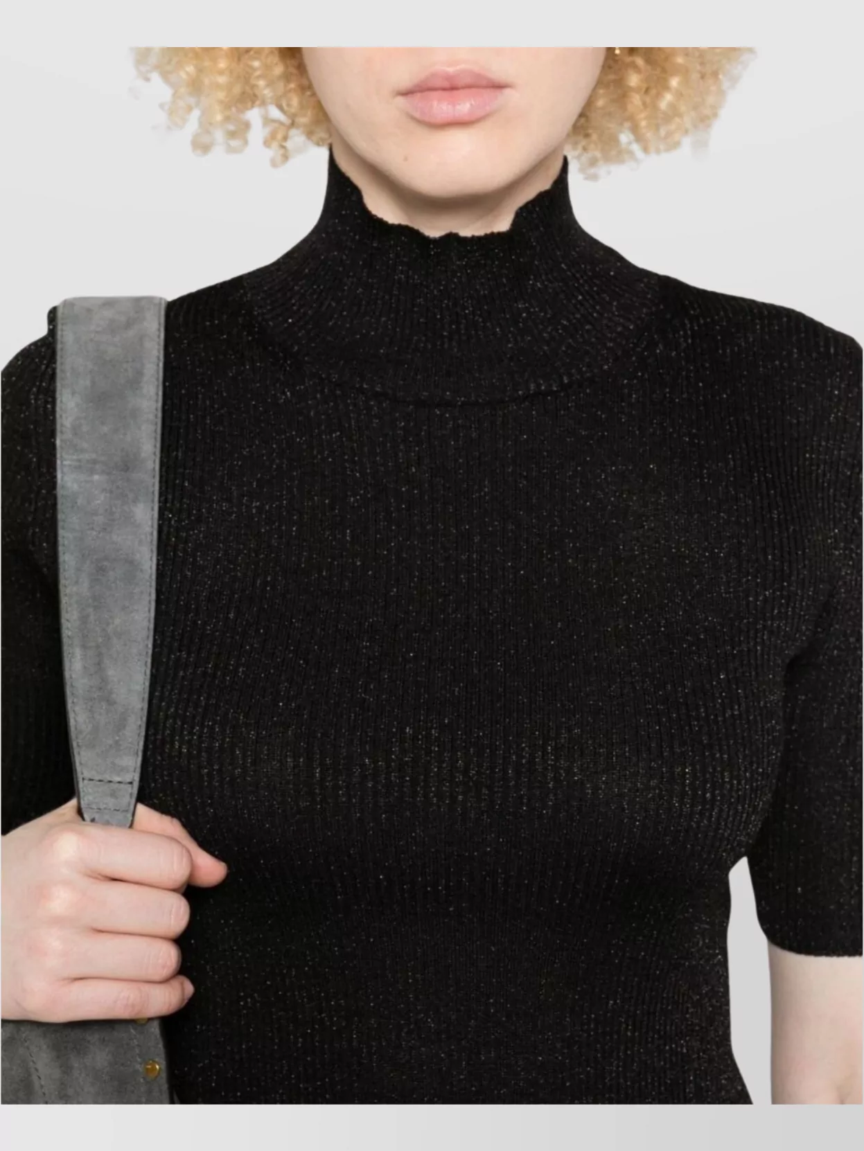 Missoni Ribbed High Neck Short Sleeve Sweater