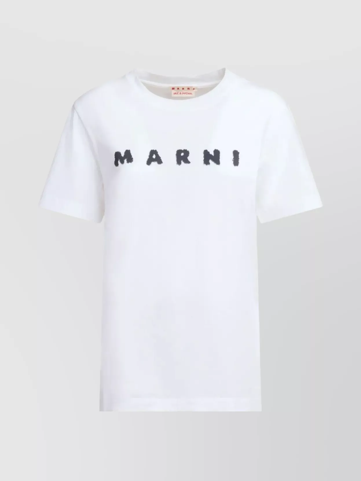 Marni Textured Logo T-shirt With Relaxed Fit In White