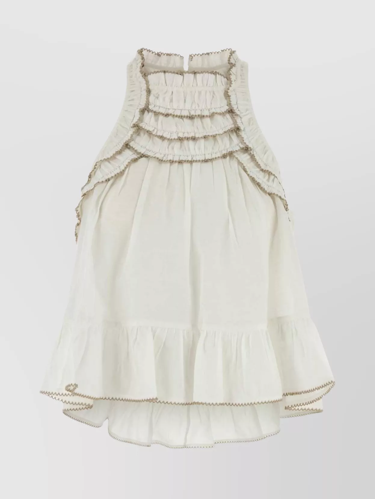 Isabel Marant Étoile Carlee Top With Frilled Hem And Keyhole Back In Multi