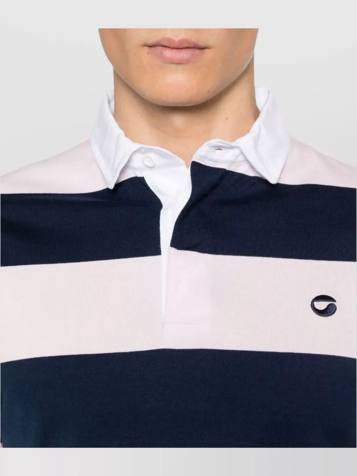 Coperni Striped Drop Shoulder Polo Top In White