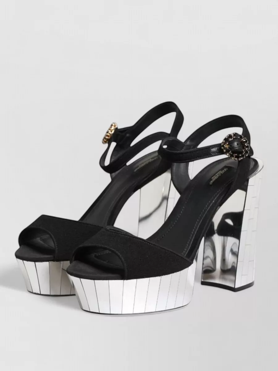 Dolce&Gabbana Crystal Ankle Strap Platform Sandals