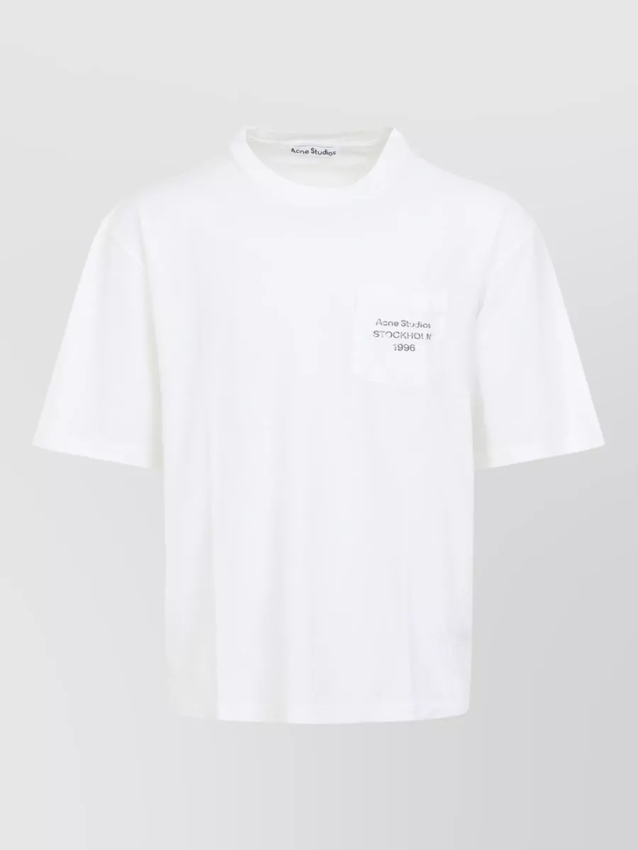 Acne Studios Cotton T Shirt Crew Neck Chest Pocket
